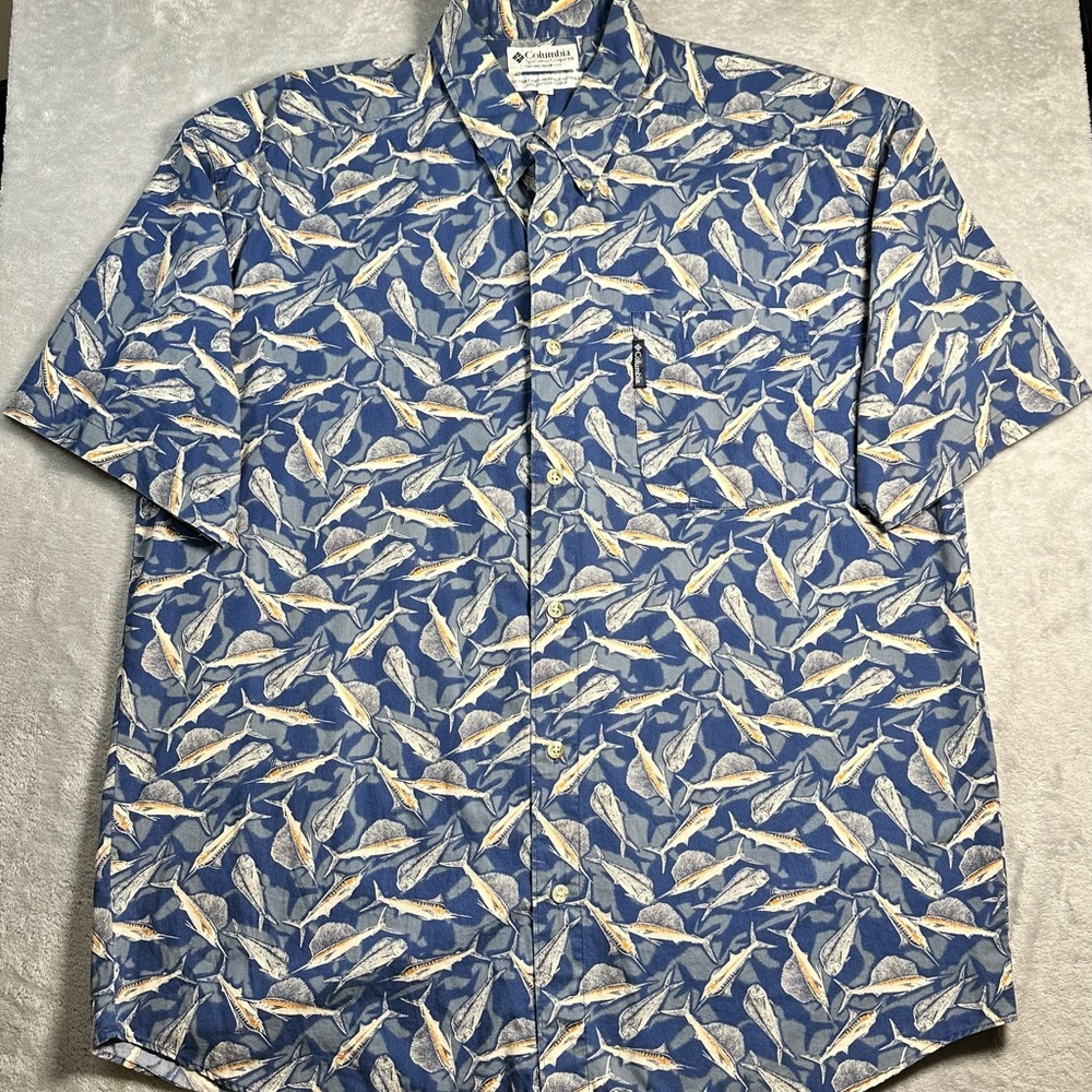 Vintage Columbia Button Down Shirt
Men’s Size XL – Fish Print – Short Sleeve - Picture 1 of 9